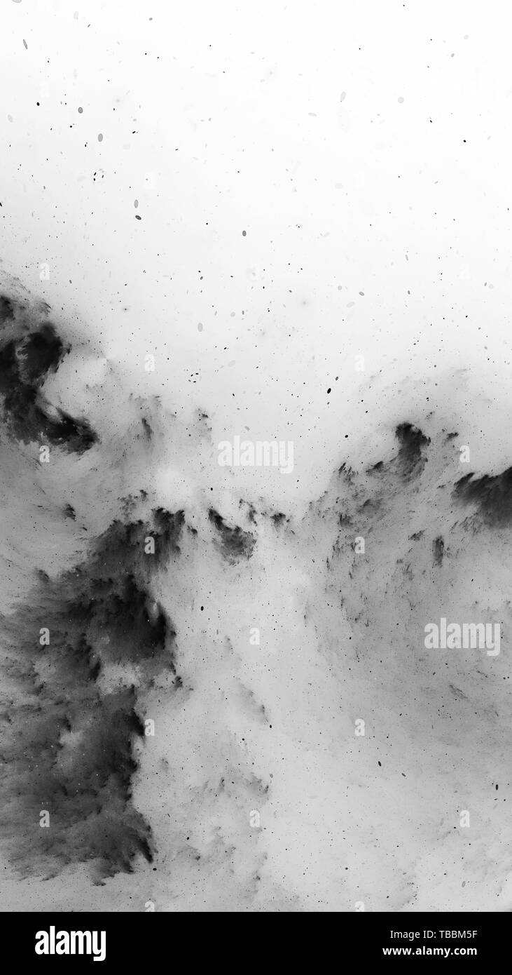 Modèle de smartphone de la matière sombre, noir et blanc, générée par ordinateur résumé carte d'intensité, rendu 3D Banque D'Images