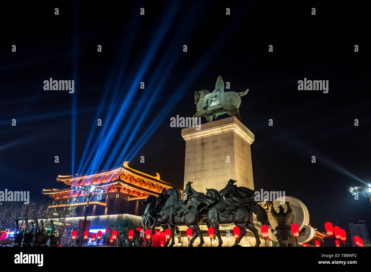 Xi'an 2018 Année Plus La Chine, la Grande Pagode de l'Oie Sauvage, Datang nuit City, New Chinatown Banque D'Images