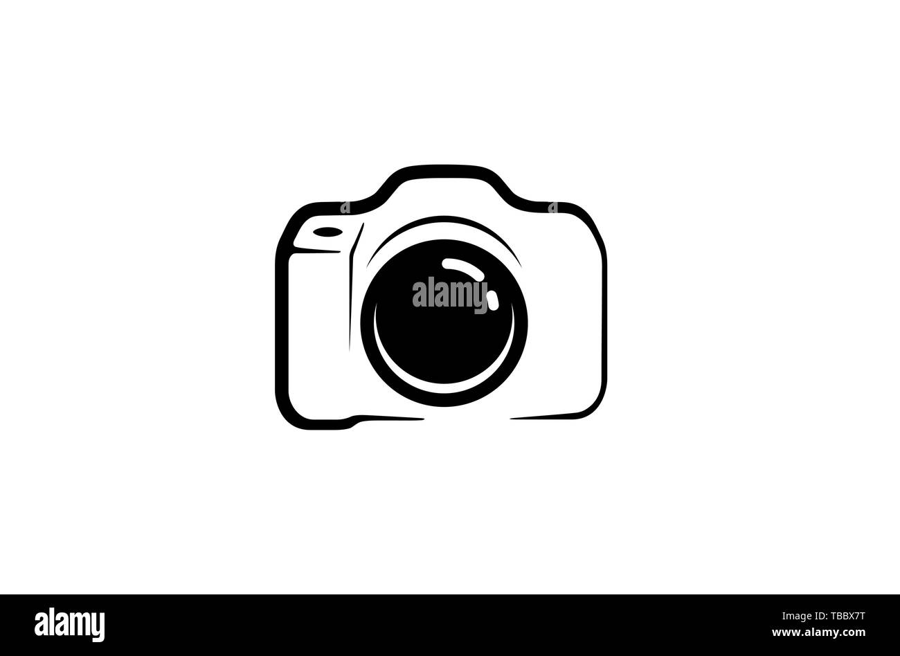 Appareil photo noir créatif Logo Design Illustration vecteur symbole Illustration de Vecteur