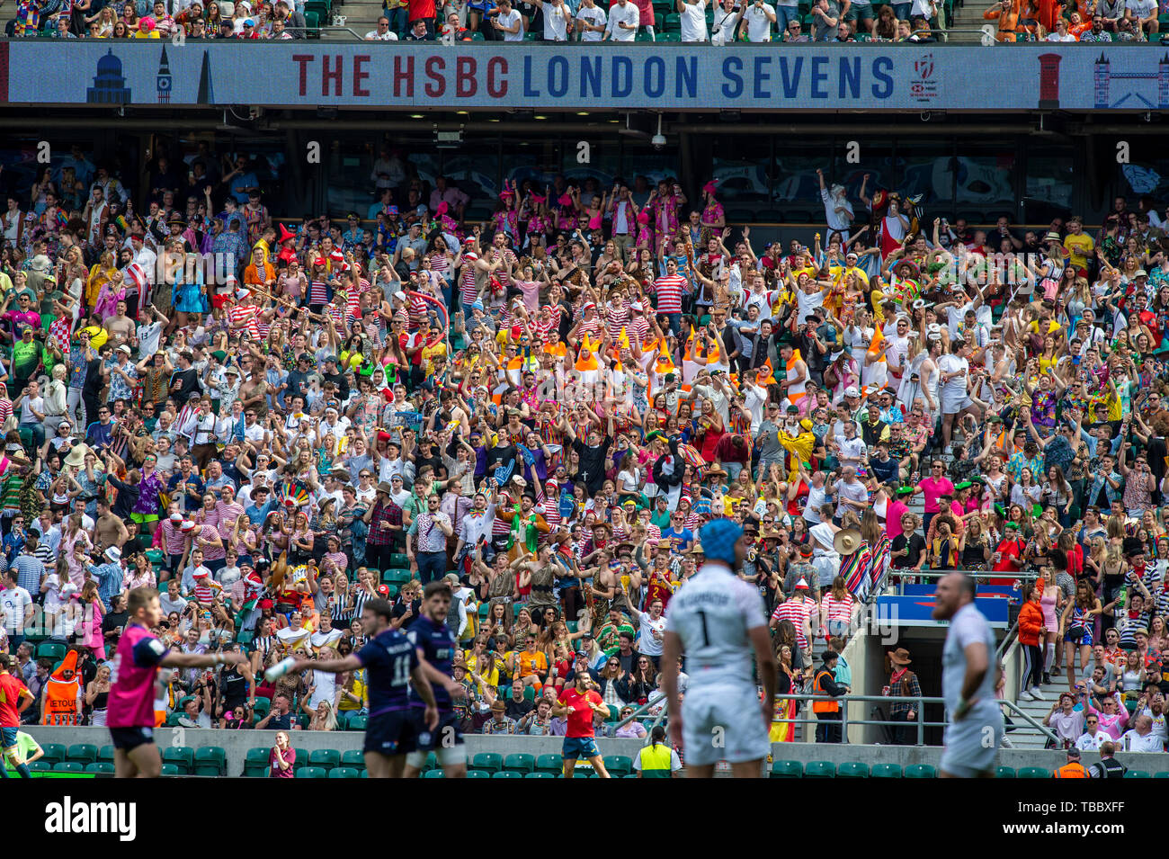 Twickenham, Angleterre, le 25 mai 2019 Londres Sevens HSBC, stade de Rugby RFU, Surrey, Royaume-Uni, © Peter SPURRIER Intersport, Images Banque D'Images