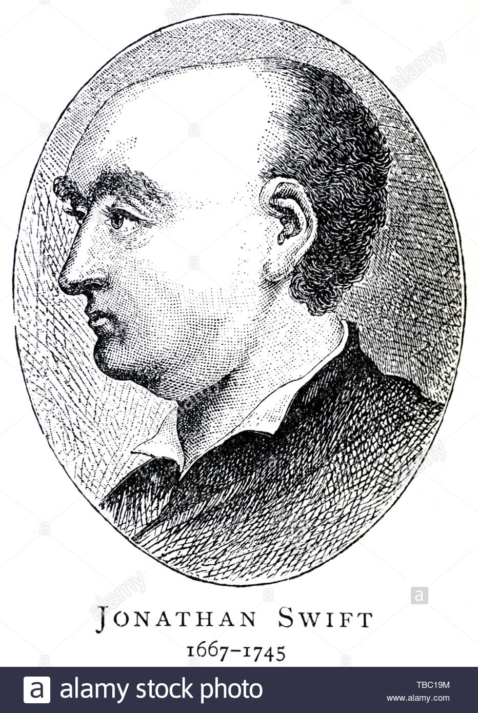 Jonathan Swift portrait, 1667 - 1745, était un satiriste, essayiste, poète et clerc Banque D'Images