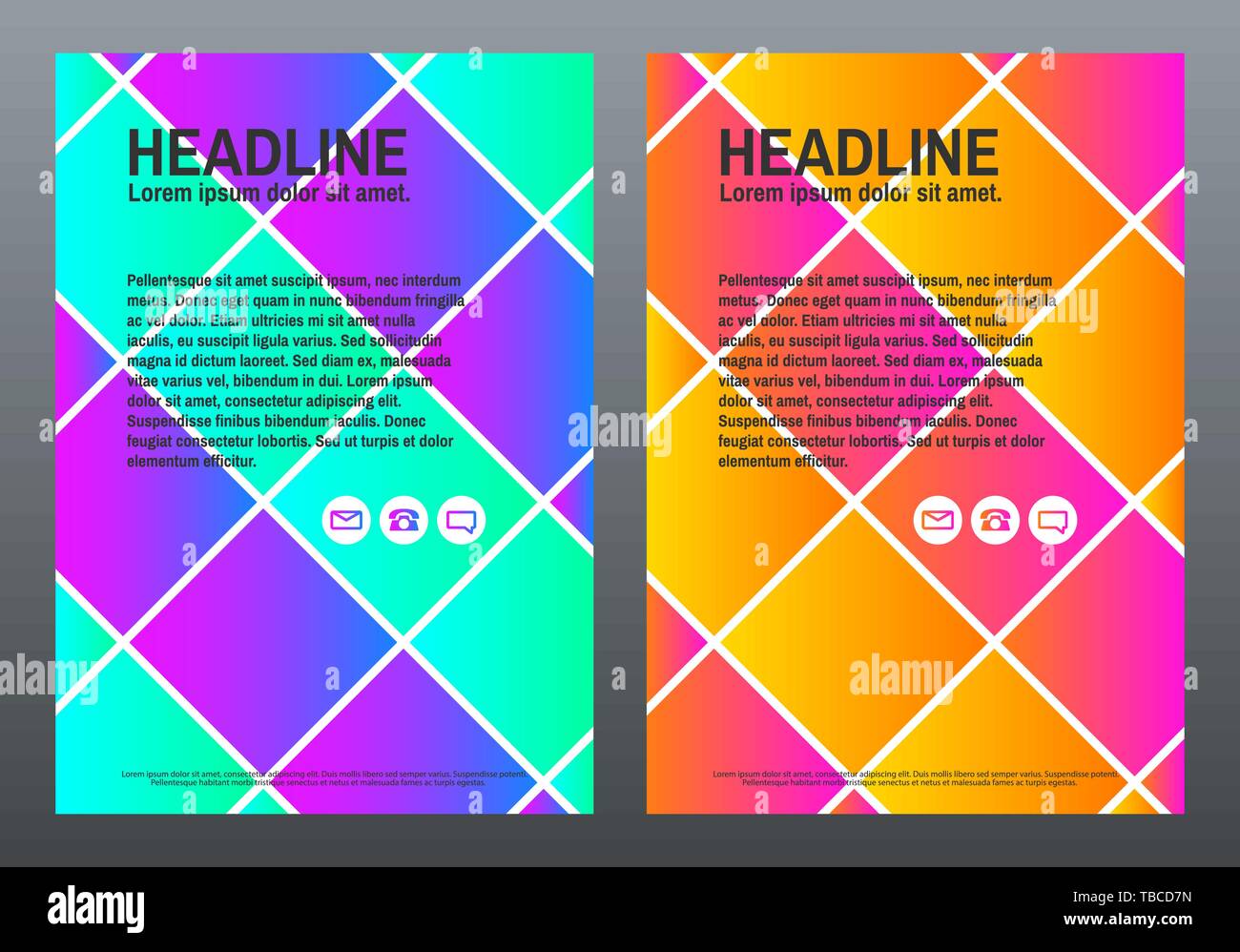 Abstract colorful brochure. Modèle de conception avec des carrés et des gradients. La composition créative situé dans A4. Illustration vecteur de tendance. Illustration de Vecteur