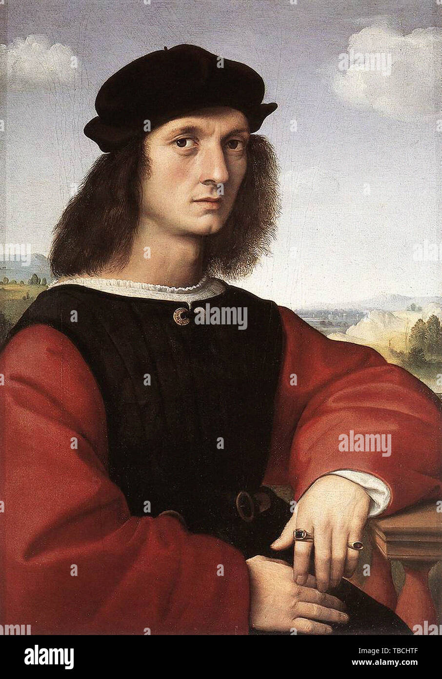Raffaello Sanzio Da Urbino - Raphael - Portrait Agnolo Doni 1506 Banque D'Images