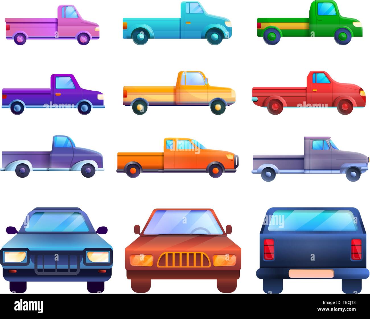 Icônes d'ensemble. Cartoon vector icons set du ramasseur pour la conception web Illustration de Vecteur