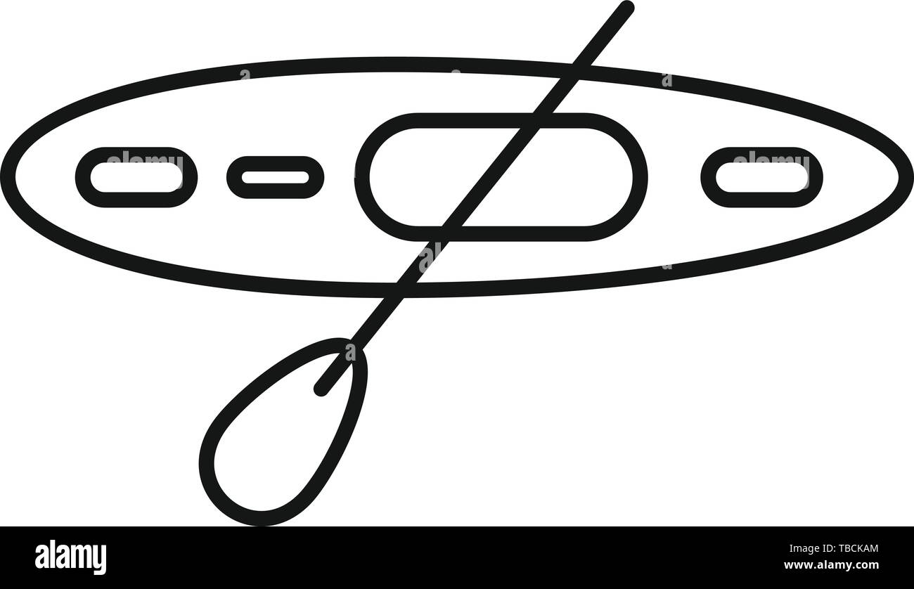 Vue de dessus l'icône de kayak. Contours haut Afficher icône vecteur kayak pour la conception web isolé sur fond blanc Illustration de Vecteur