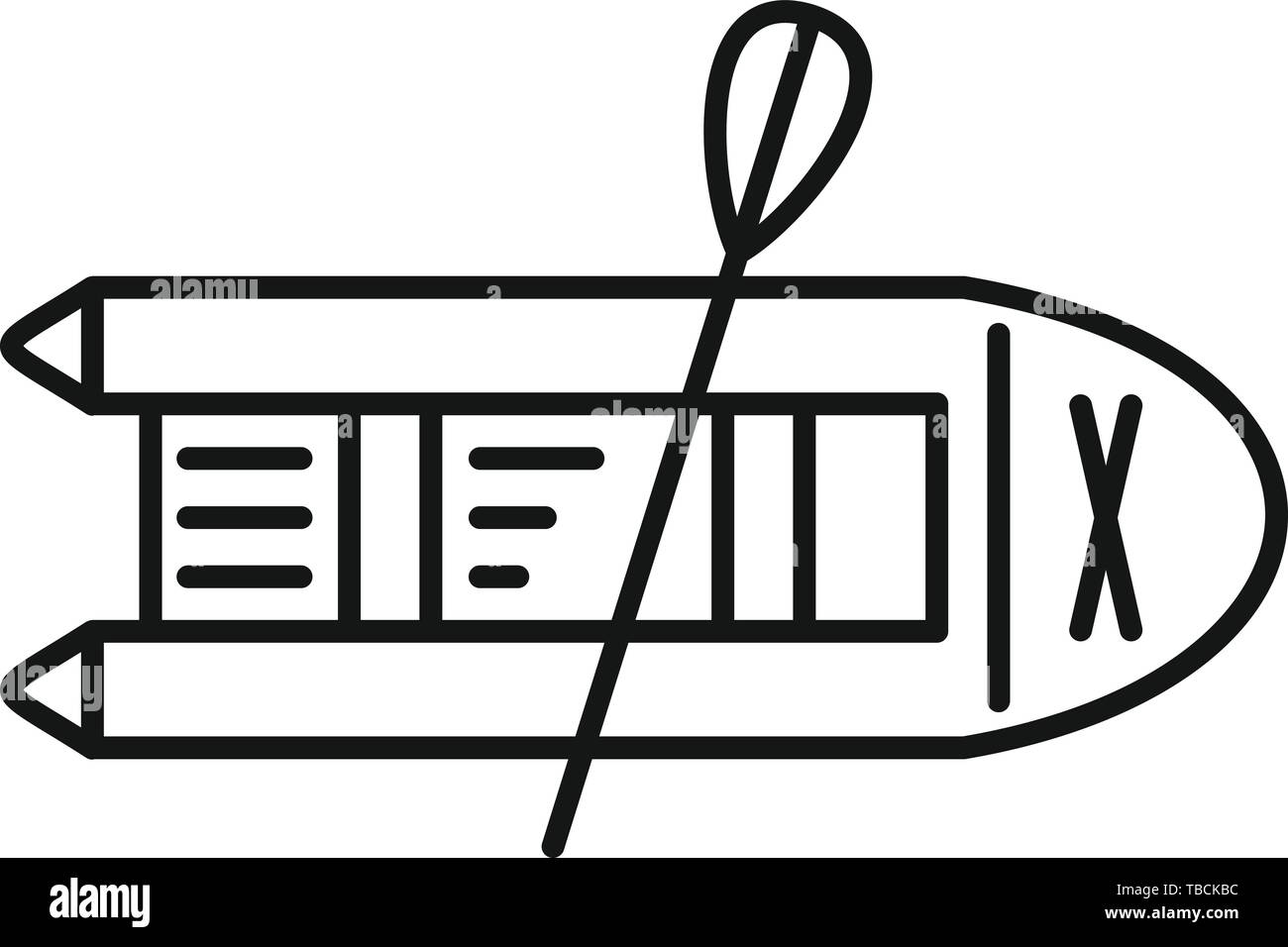 L'icône de bateau en caoutchouc. Bateau en caoutchouc contour icône vecteur pour la conception web isolé sur fond blanc Illustration de Vecteur