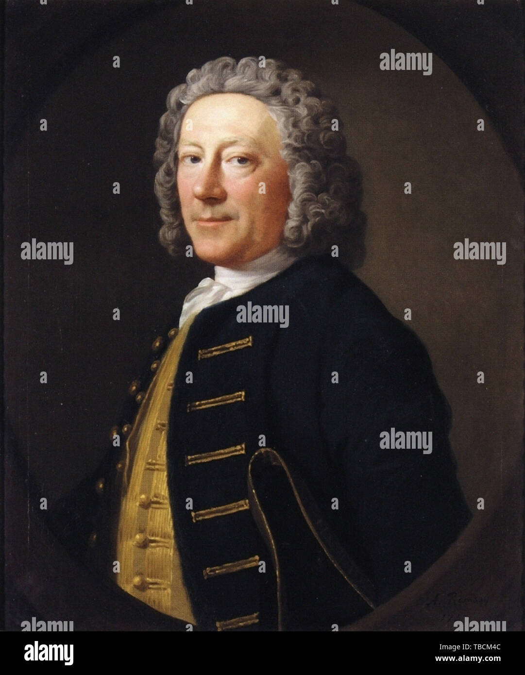 Allan Ramsay - Portrait d'officier de marine 1747 Banque D'Images