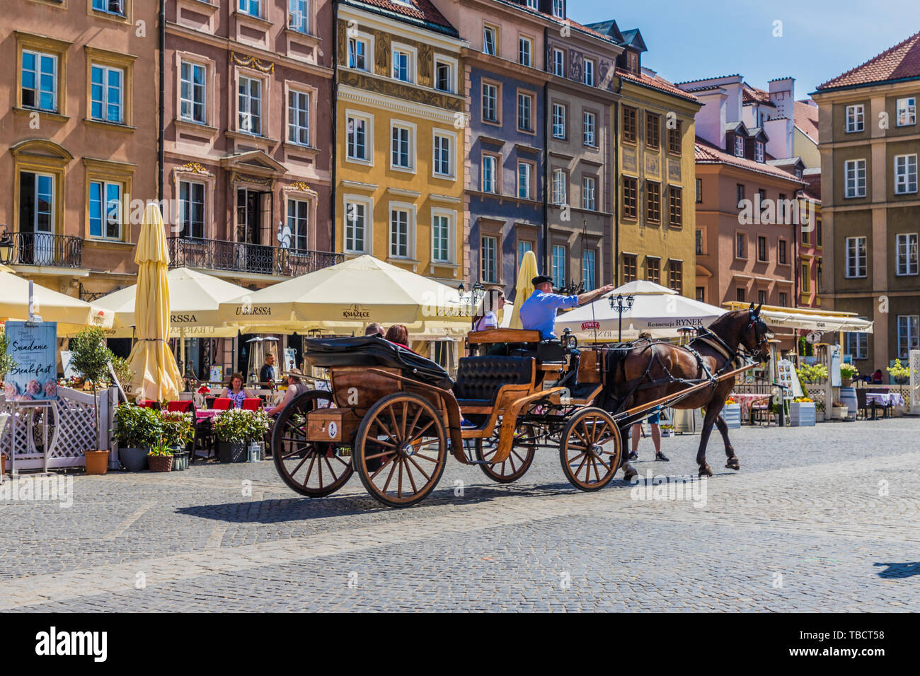 Une vue typique de la vieille ville de Varsovie Pologne Banque D'Images