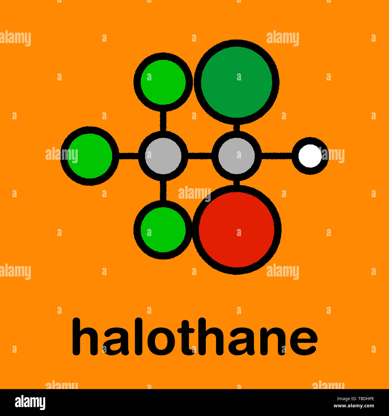 L'halothane anesthésique général molécule pharmaceutique. Formule ...