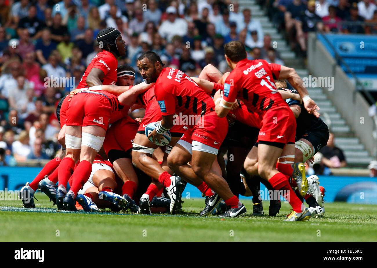 Londres, Royaume-Uni. 01 Juin, 2019. Billy Vunipola des Sarrasins au cours de Gallagher Premiership Rugby finale entre Exeter Chiefs et Sarrasins au stade de Twickenham, Londres, le 01 juin 2019 : Crédit photo Action Sport/Alamy Live News Banque D'Images