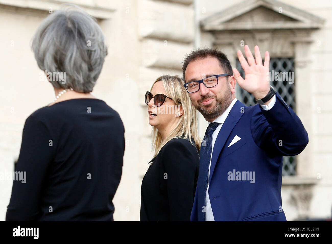 Rome, Italie. 01 Juin, 2019. Ministre Alfonso Bonafede avec sa femme Valeria Rome le 1 juin 2019. Fête annuelle au Quirinale Gardens. Foto Samantha Zucchi Insidefoto insidefoto Crédit : srl/Alamy Live News Banque D'Images