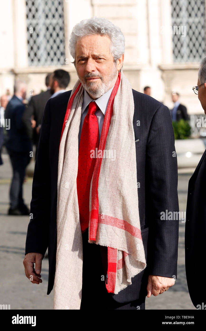 Rome, Italie. 01 Juin, 2019. Compositeur Nicola Piovani Rome le 1 juin 2019. Fête annuelle au Quirinale Gardens. Foto Samantha Zucchi Insidefoto insidefoto Crédit : srl/Alamy Live News Banque D'Images