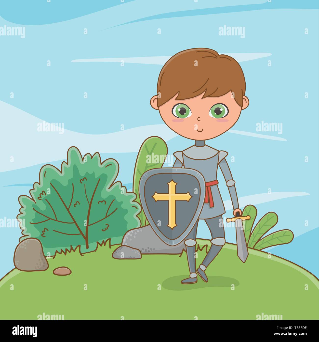 La conception, l'histoire de chevalier conte médiéval fantastique royaume  tale et story thème Vector illustration Image Vectorielle Stock - Alamy