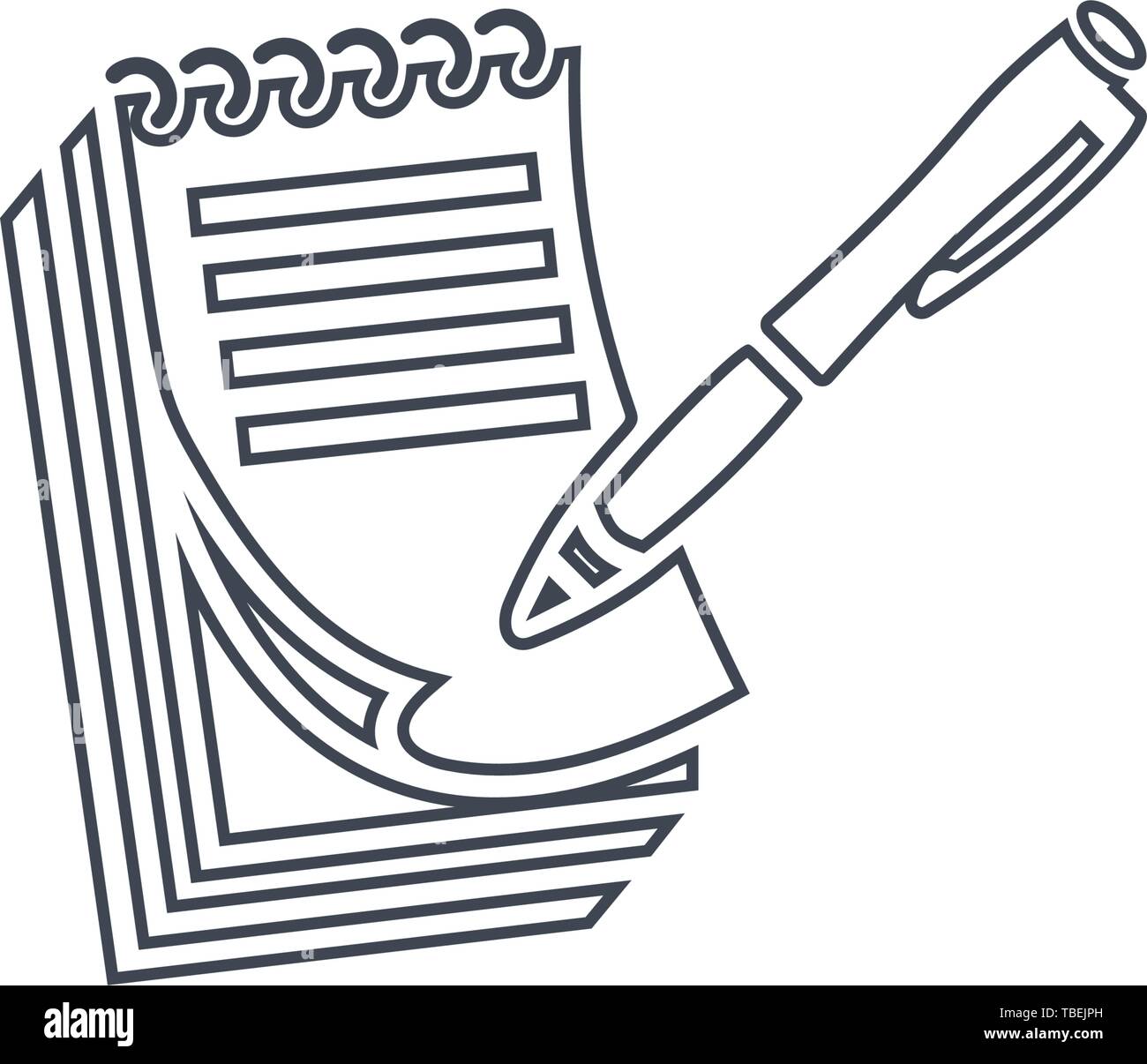 Le pictogramme de l'icône de note avec stylo Image Vectorielle Stock ...