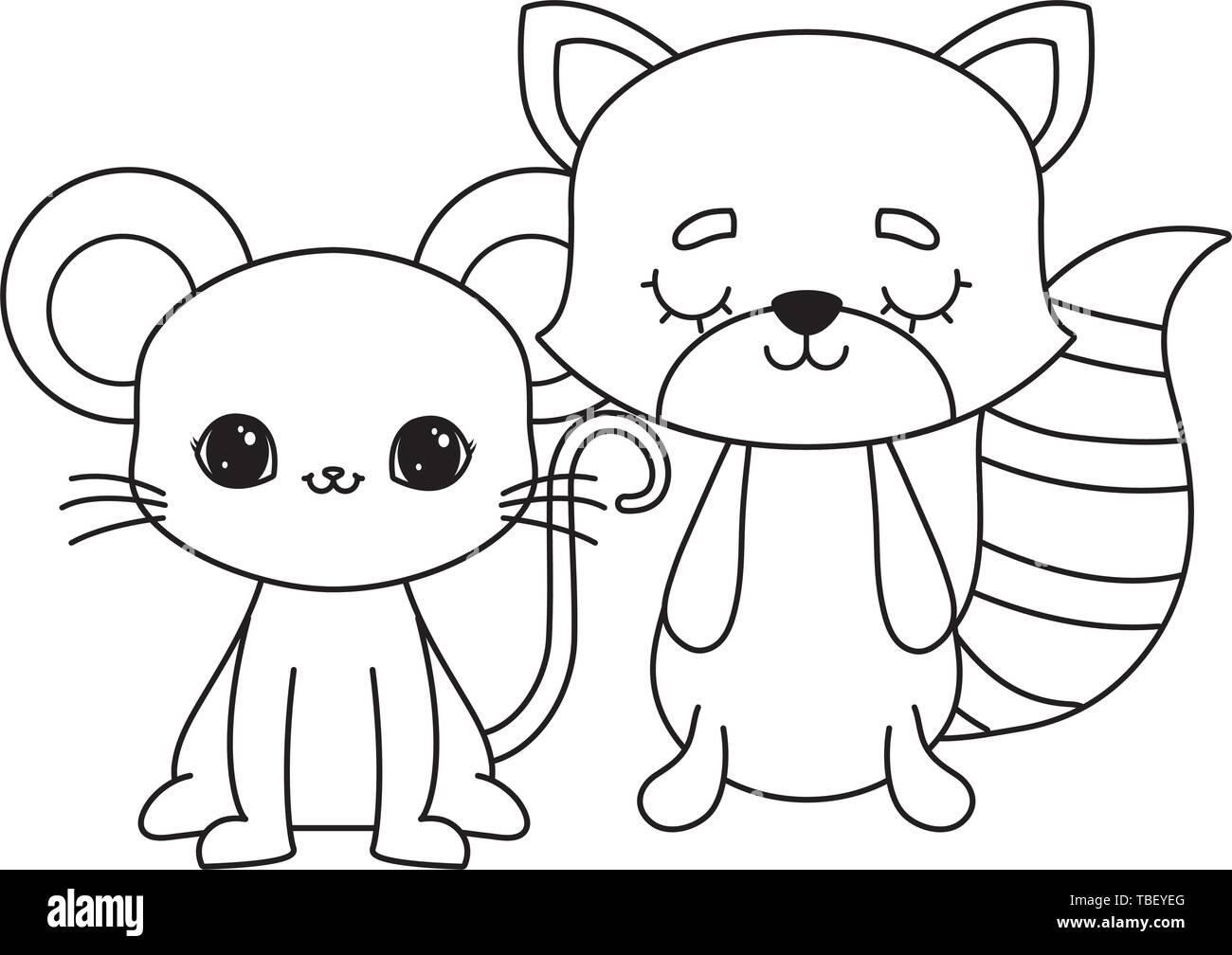 Petit Chat Avec Souris Banque D Images Noir Et Blanc Alamy