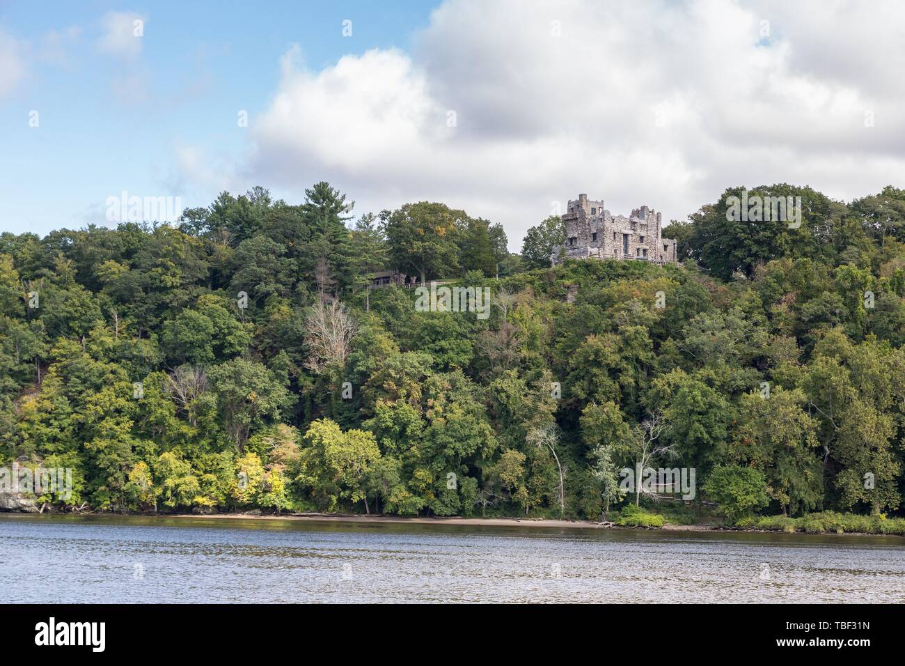 Gilette Château, accueil de l'acteur William Gillette, parc d'état de Gillette Castle, avant de Connecticut river, Lyme, Connecticut, USA Banque D'Images