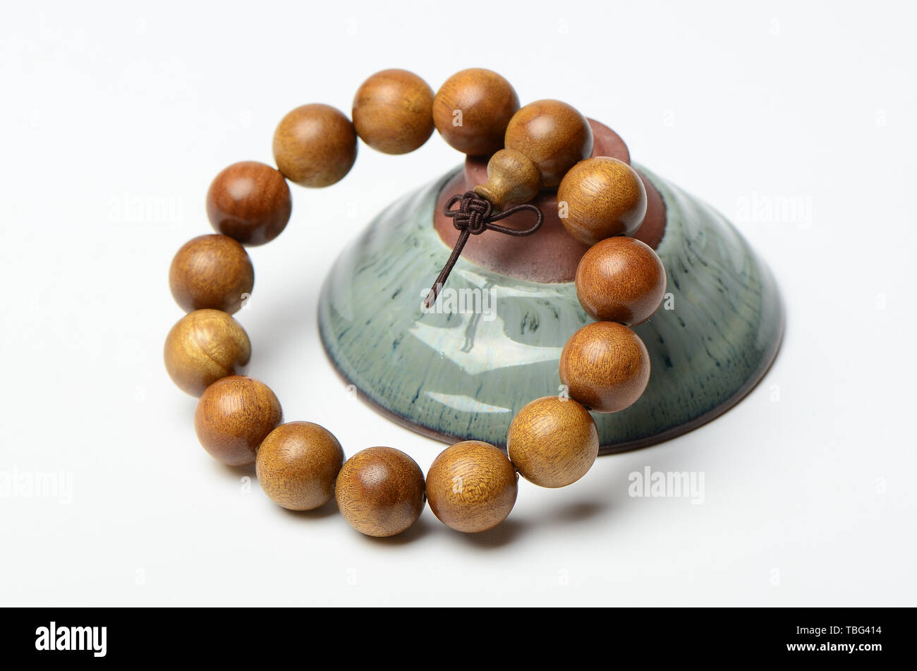 Feicheng Bouddha bead handstring en acajou Banque D'Images