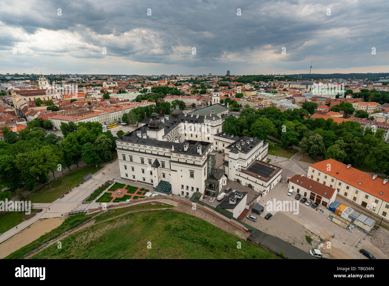 Vilnius, Lituanie. Mai 2019. pa vue panoramique de la ville de la tour de Gediminas Banque D'Images