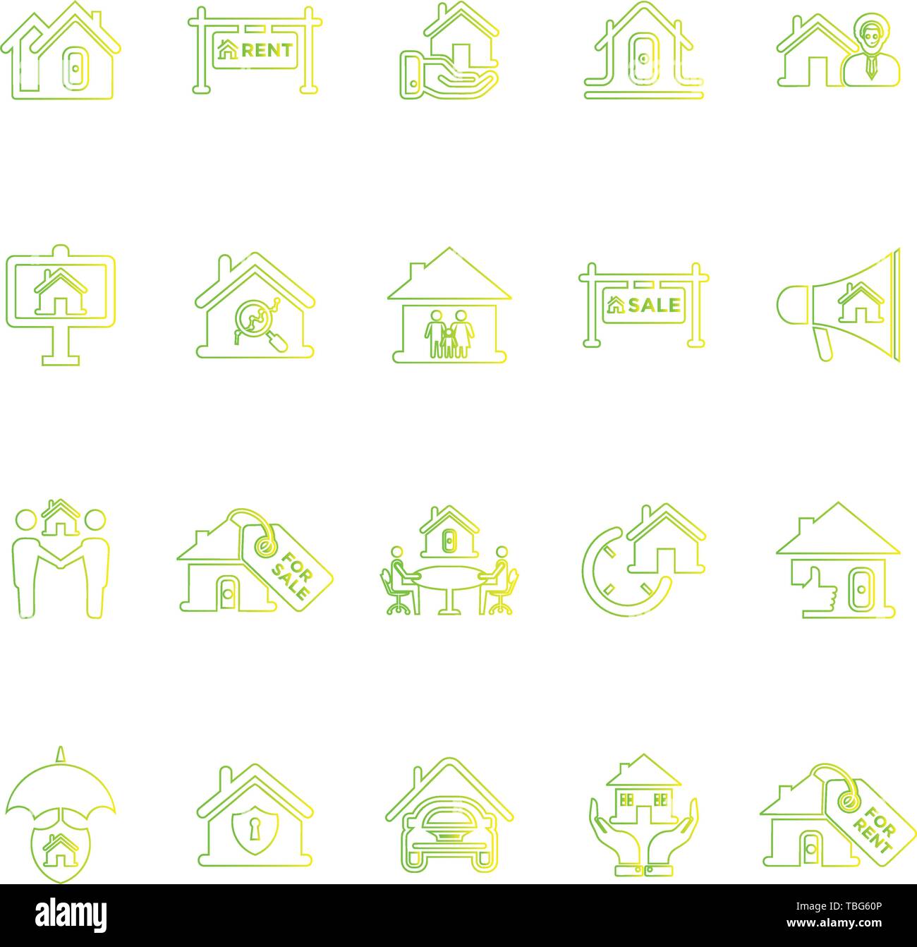 Real estate icons set Illustration de Vecteur