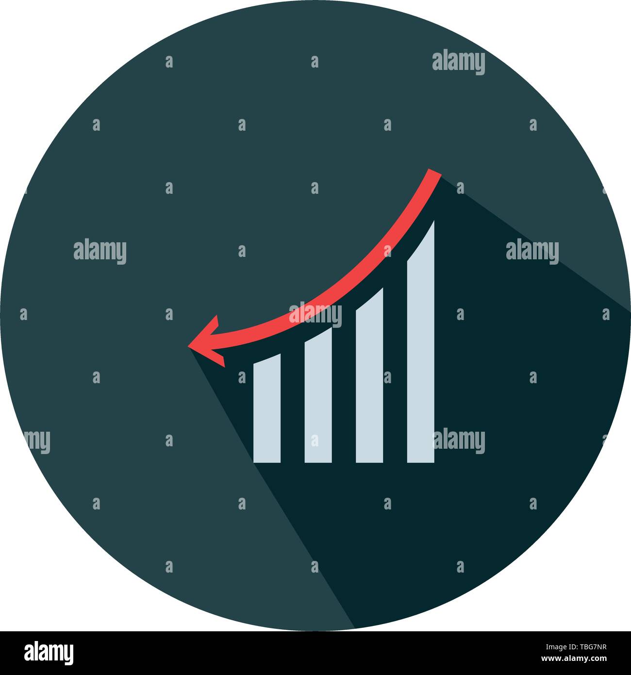 En bas de l'icône graphique entreprise stats vector illustration - Télévision Illustration de Vecteur