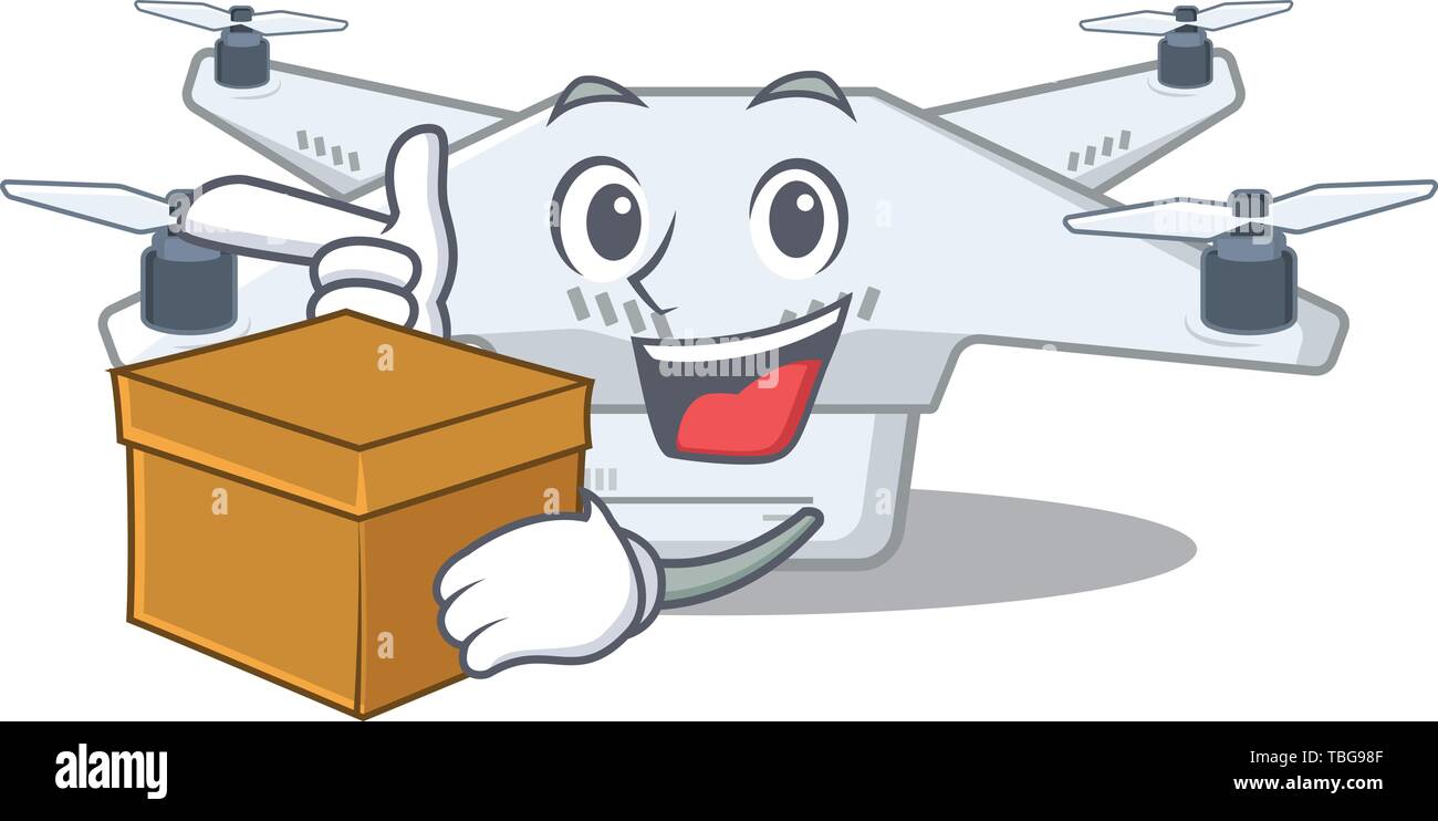 Avec fort drone jouet en cartoon sac d'école Illustration de Vecteur