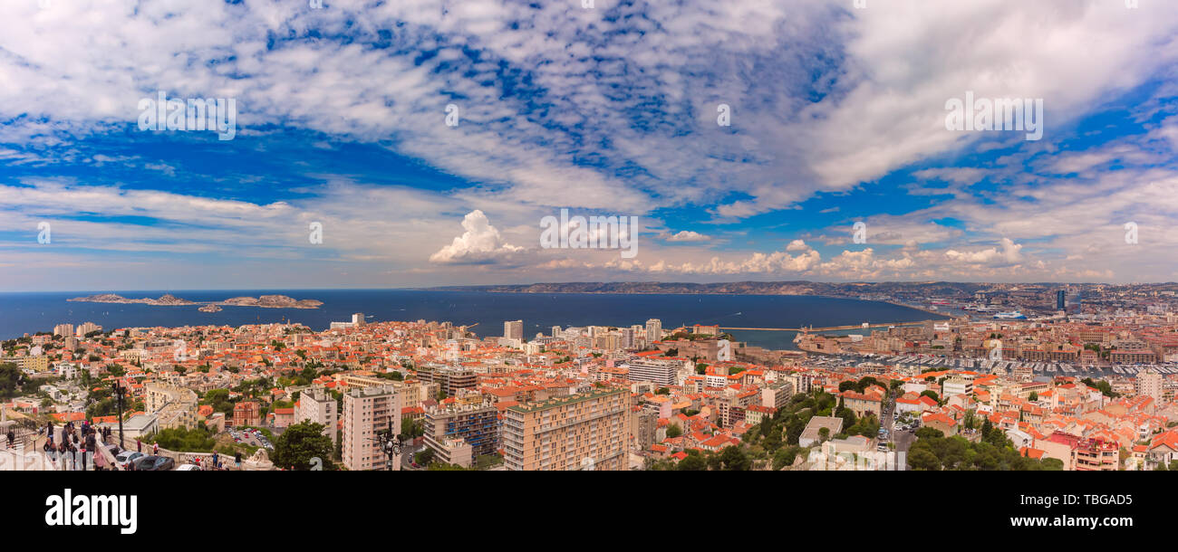 Vue aérienne de Marseille, France du Sud Banque D'Images