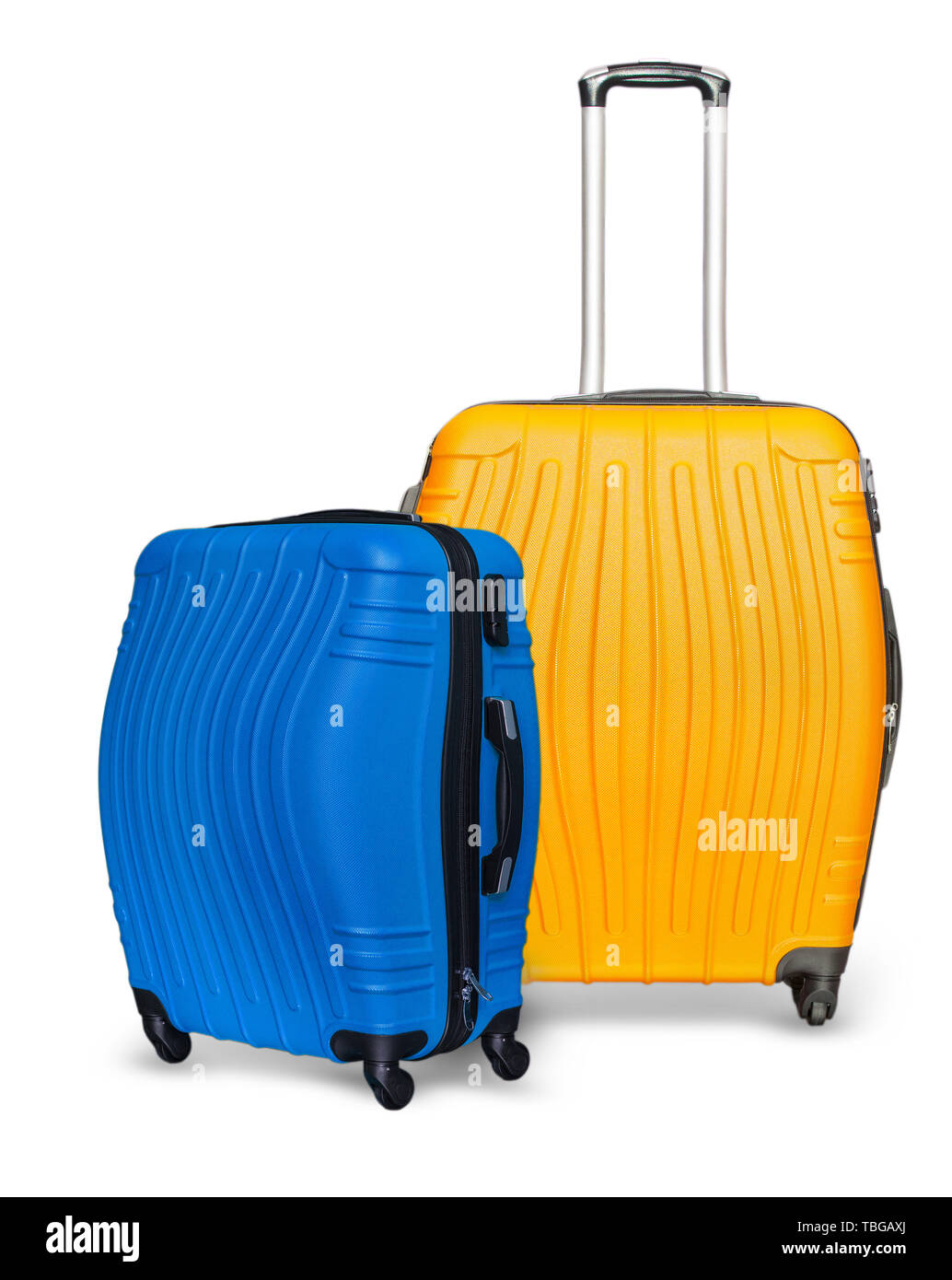 Valises de couleur sur fond blanc Banque D'Images
