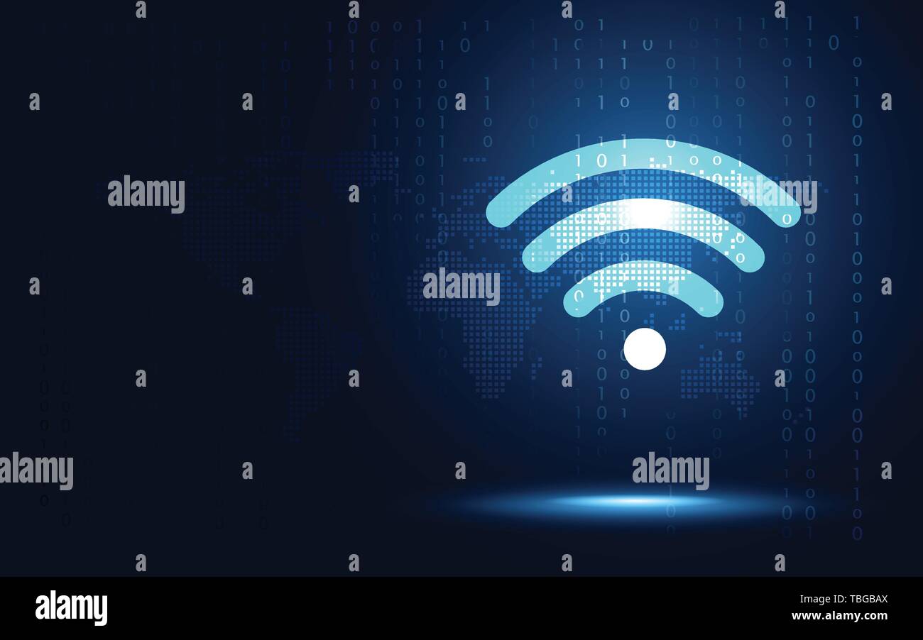 Connexion sans fil bleu futuriste résumé arrière-plan technique. La transformation numérique de l'intelligence artificielle et le big data concept. Quan d'affaires Illustration de Vecteur