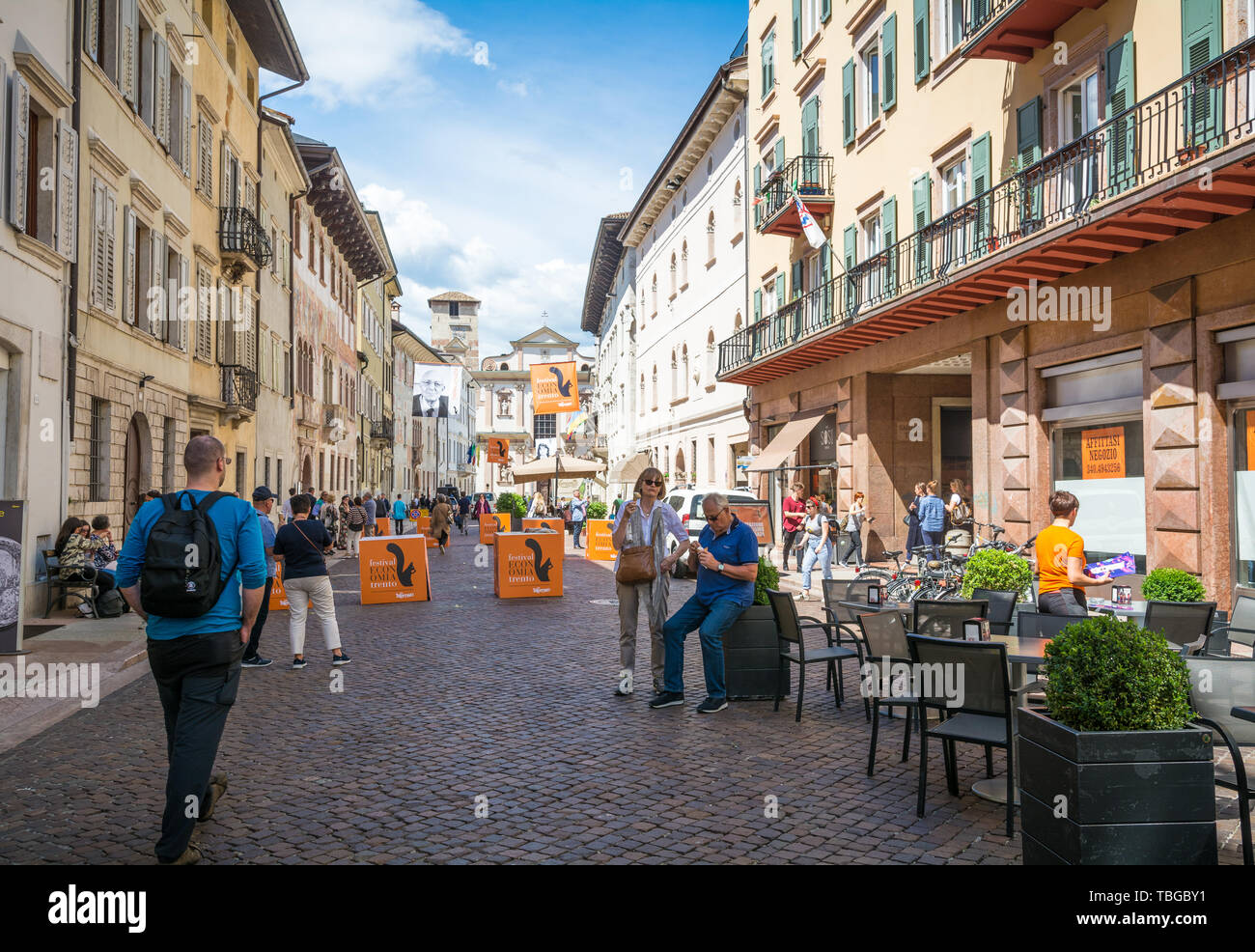 TRENTO, ITALIE - 31 mai 2019 : Festival International de l'économie, Belenzani, trente, Trentin-Haut-Adige, Italie, Europe. Banque D'Images