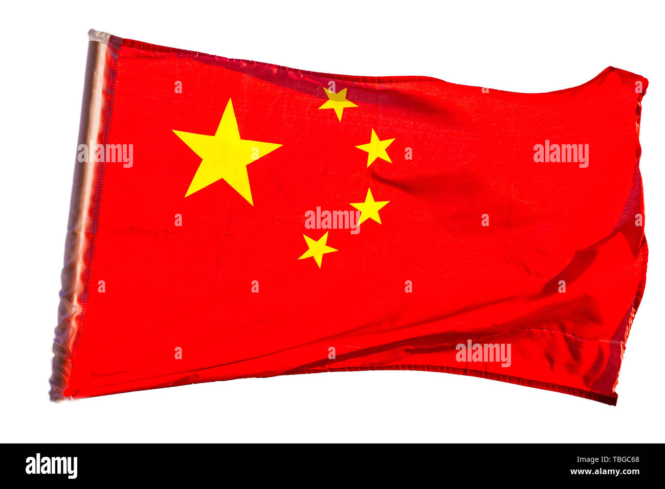 Le drapeau national chinois sur fond blanc Banque D'Images