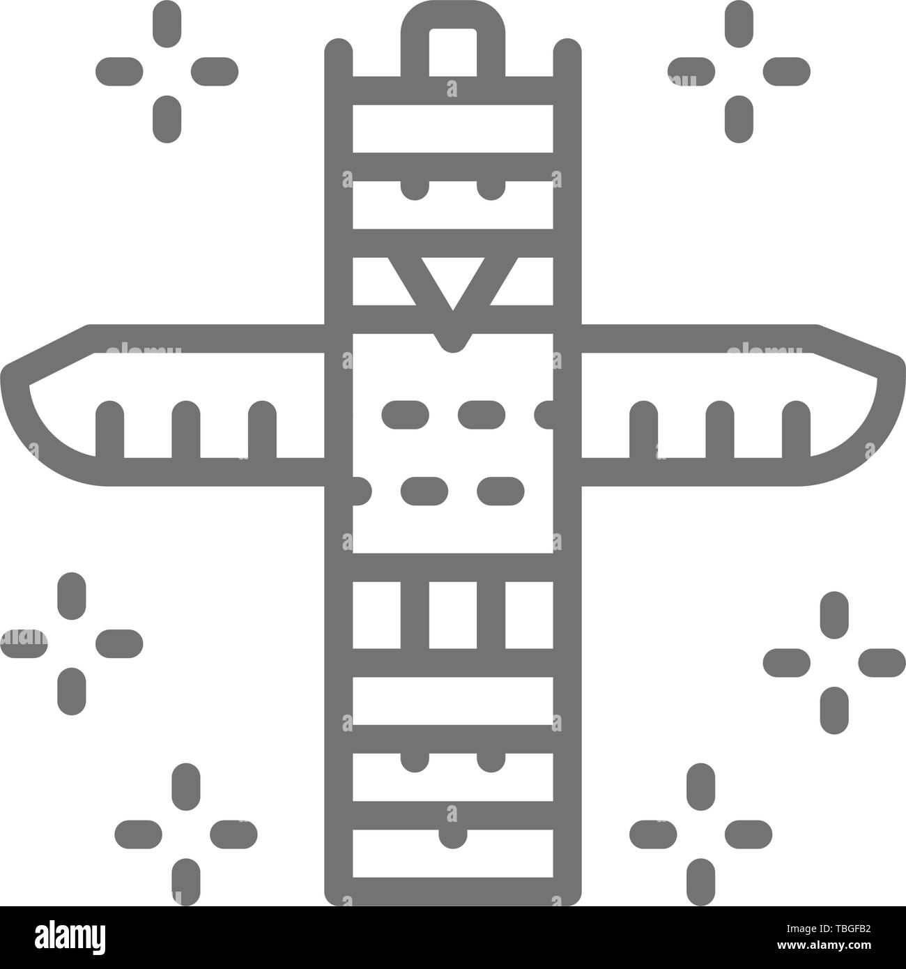 Animal totem traditionnel indien, l'icône de la ligne de totem. Illustration de Vecteur