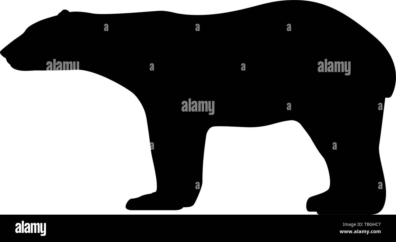 Vector illustration silhouette noire de l'ours polaire Illustration de Vecteur
