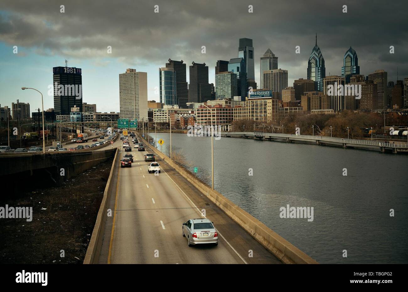 Philadelphie, Pennsylvanie - MAR 26 : avec le trafic routier, le 26 mars 2015 à Philadelphie. C'est la plus grande ville de Pennsylvanie et le cinquième des États-Unis. Banque D'Images