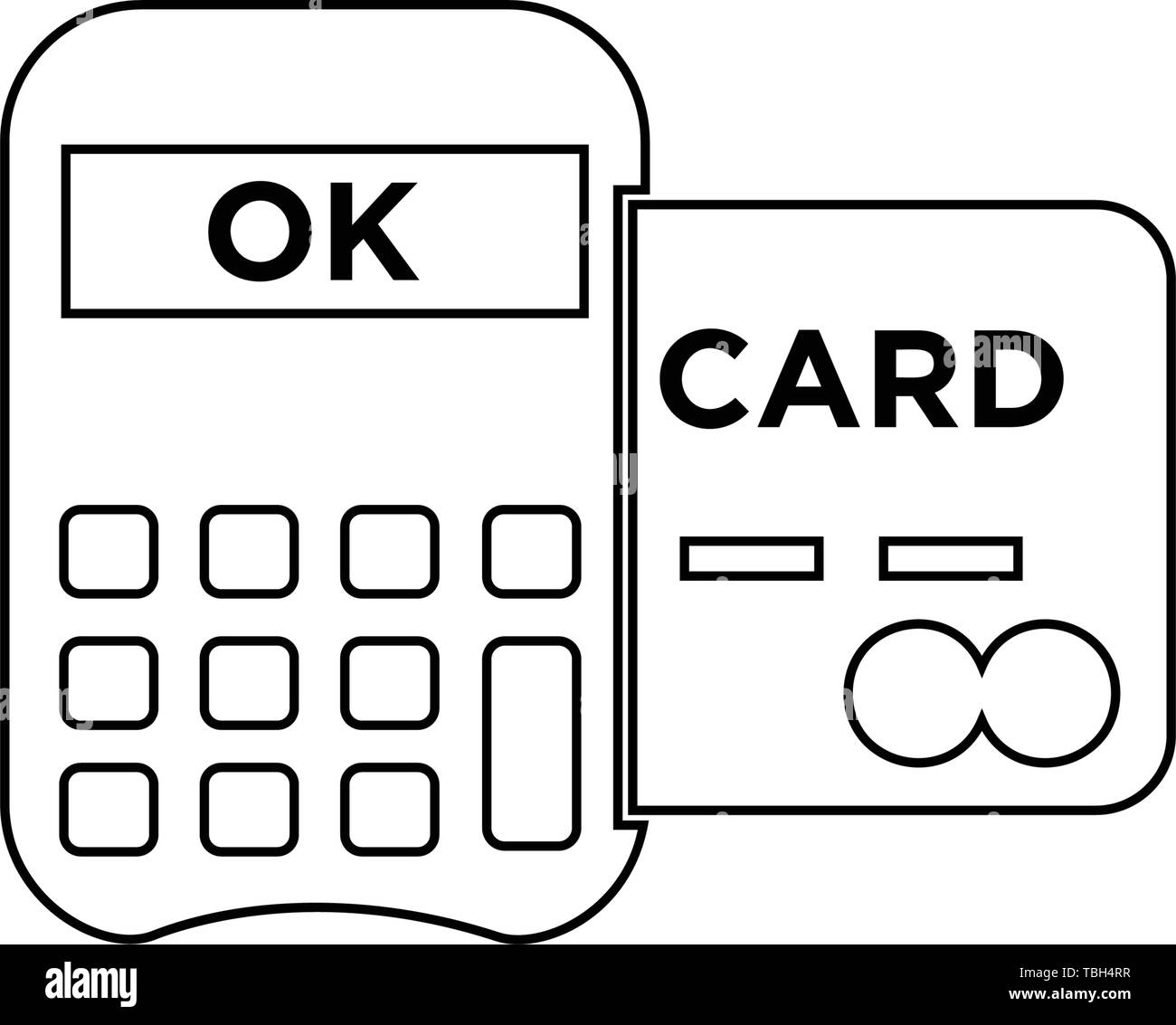 L'icône de la machine de traitement des paiements par carte Illustration de Vecteur