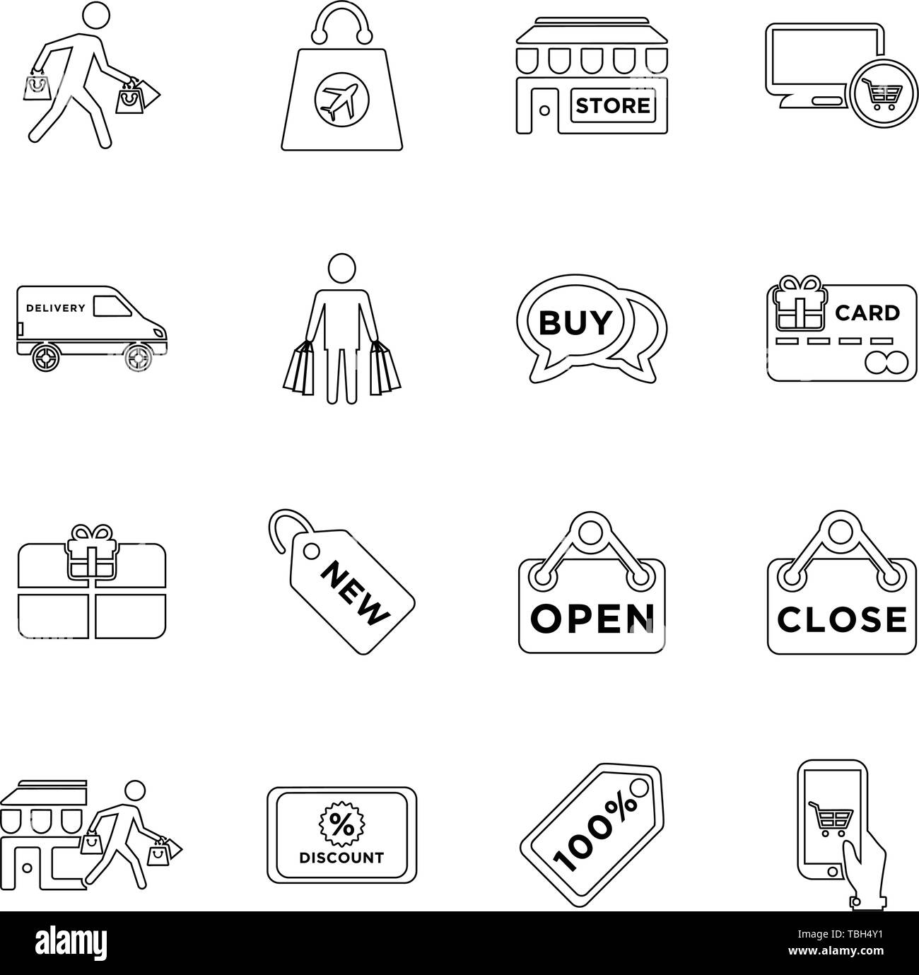 Shopping Icons Set - Shopping et e-commerce - vector icons Illustration de Vecteur