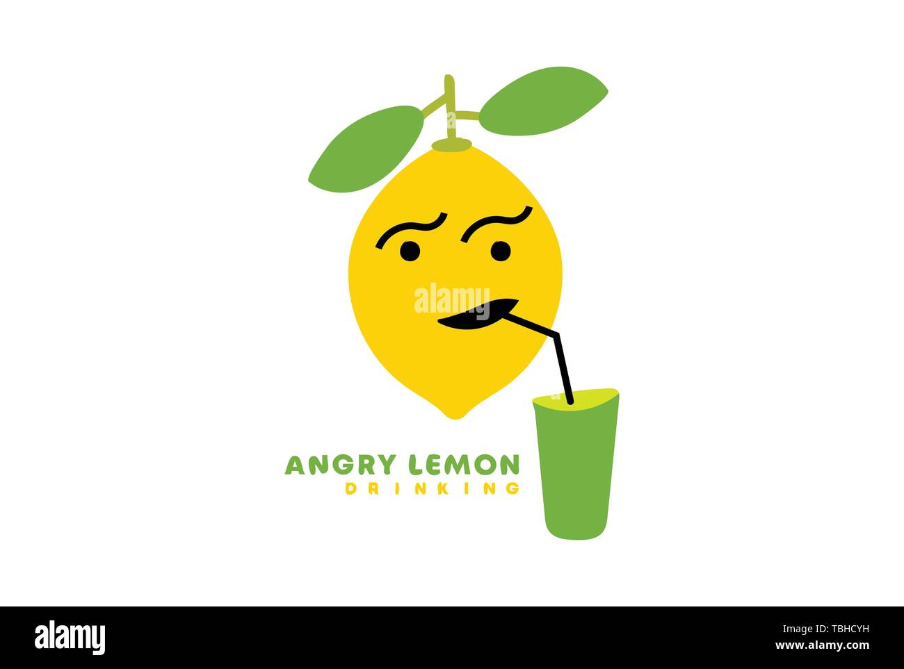 Boire du jus de citron en colère illustration Illustration de Vecteur