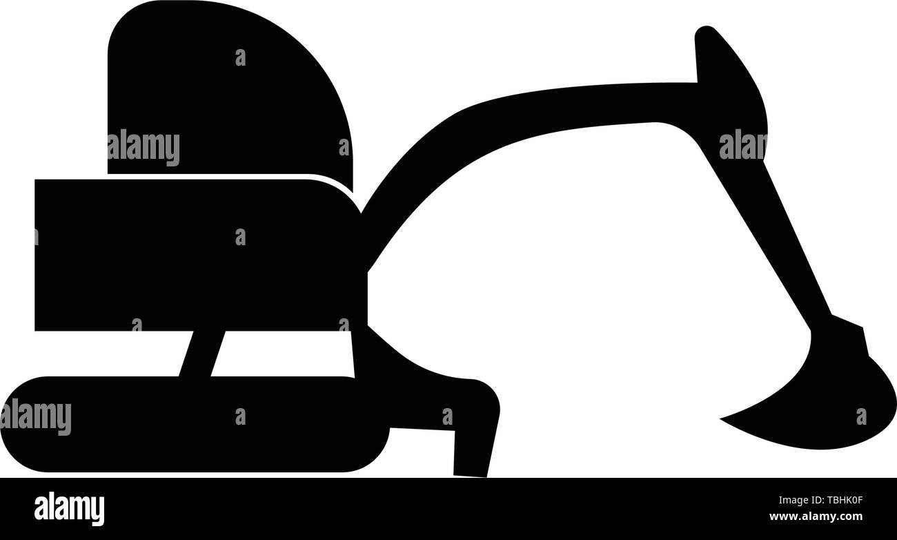L'icône de la pelle excavatrice - vecteur icône machine Illustration de Vecteur