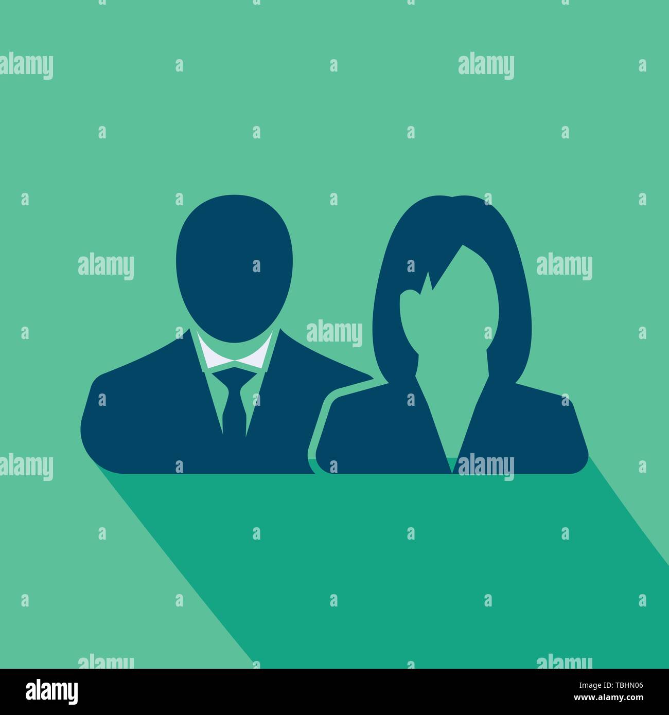 Les hommes et les femmes l'icône vecteur coloré - Personnes avatars Icône plate Illustration de Vecteur