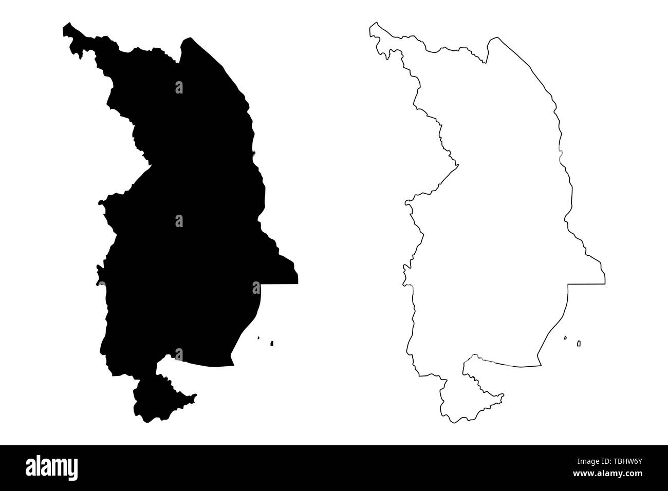 Région nord (Malawi République du Malawi, les régions du Malawi, les divisions administratives) map vector illustration gribouillage, croquis Northern Region Map Illustration de Vecteur