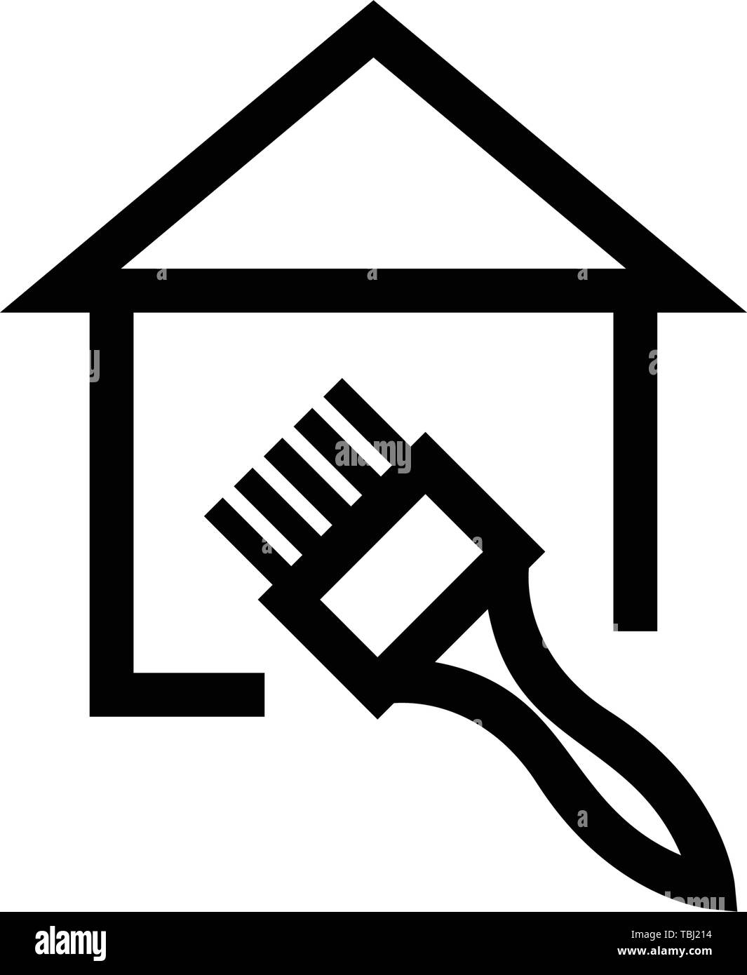 Rénovation maison vecteur icône - service de peinture sign Illustration de Vecteur
