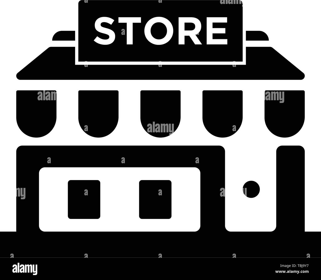 L'icône Store - shopping style glyphe noir vecteur icône Illustration de Vecteur