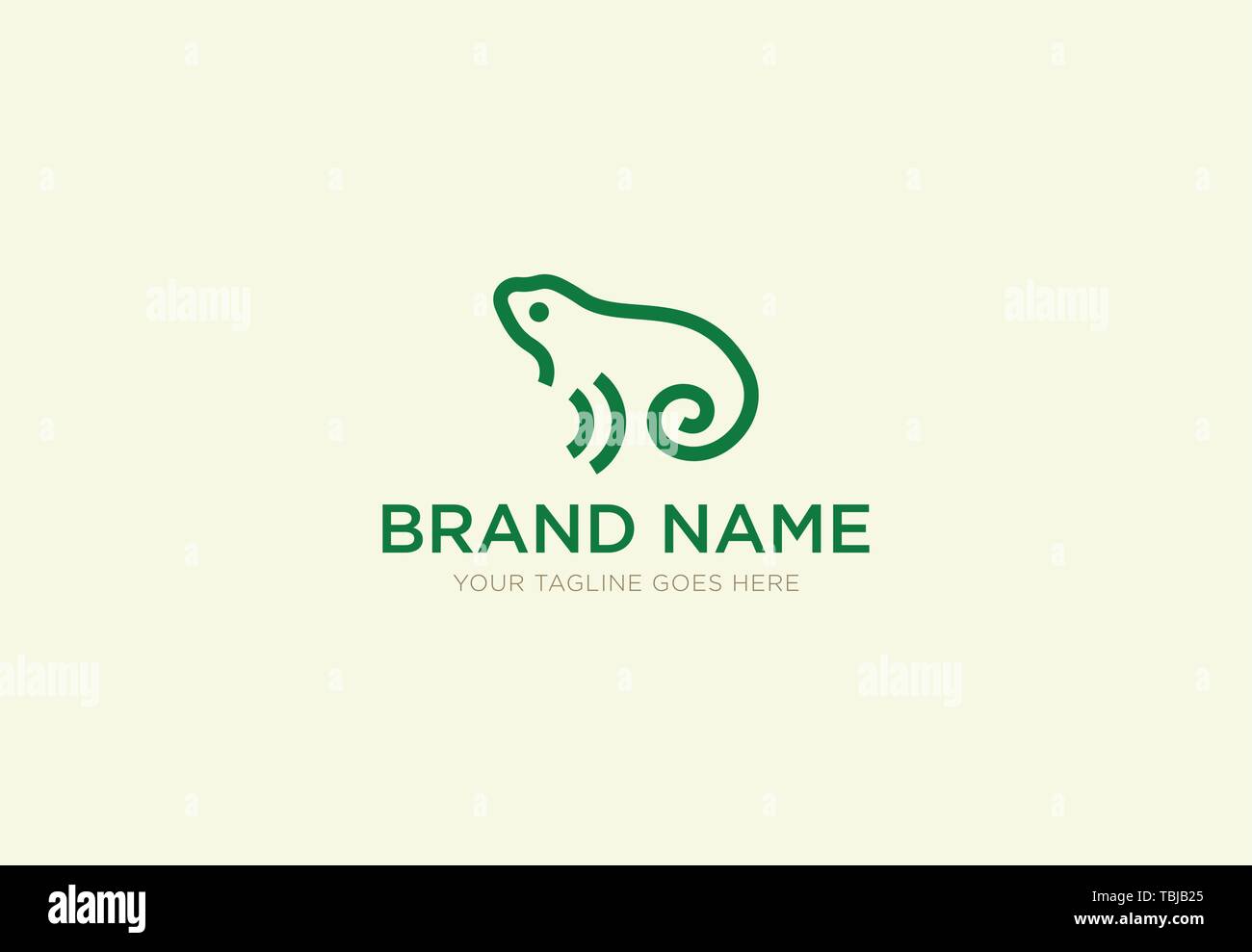 Crapaud grenouille symbole vecteur modèle logo Image Vectorielle Stock