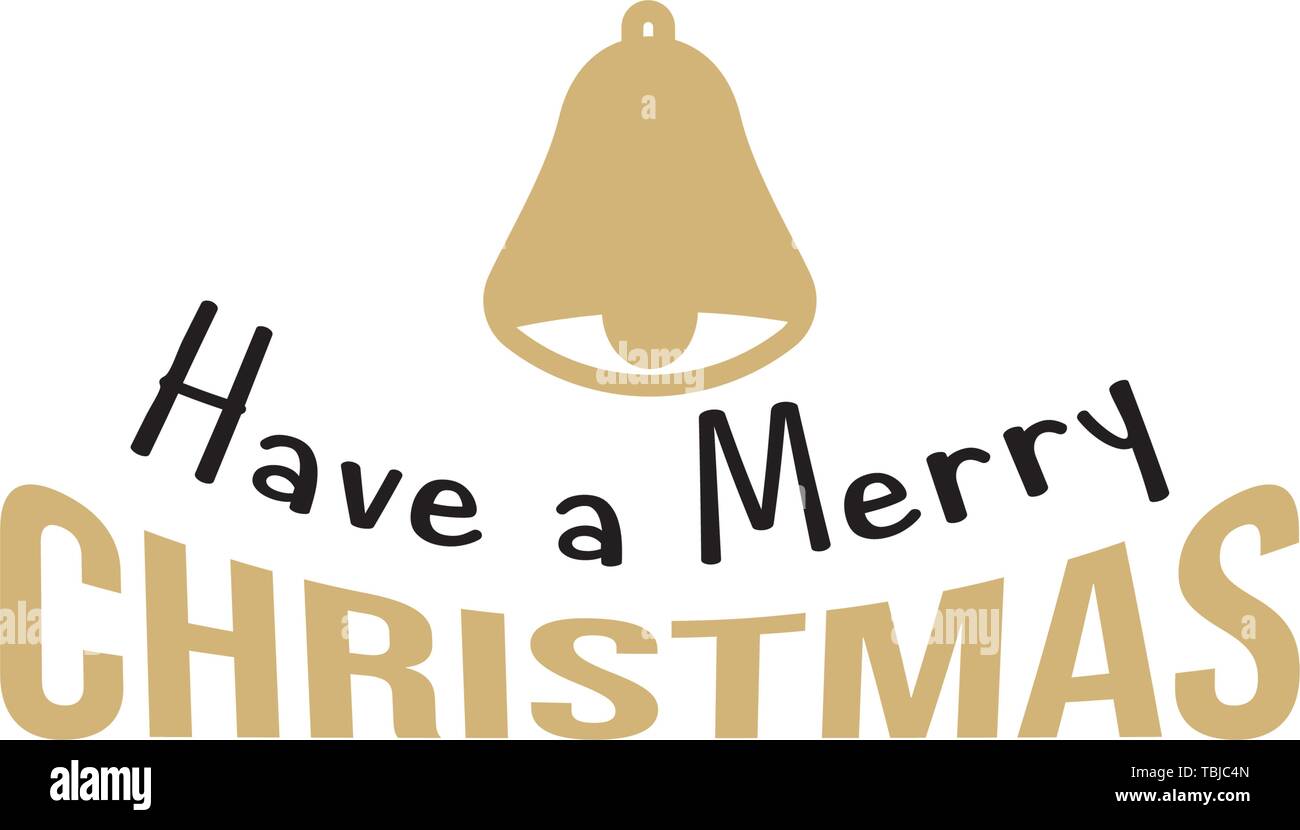 Joyeux Noël Logo. Le logo de Bell de Noël - Bonne année - symbole sur fond blanc Illustration de Vecteur