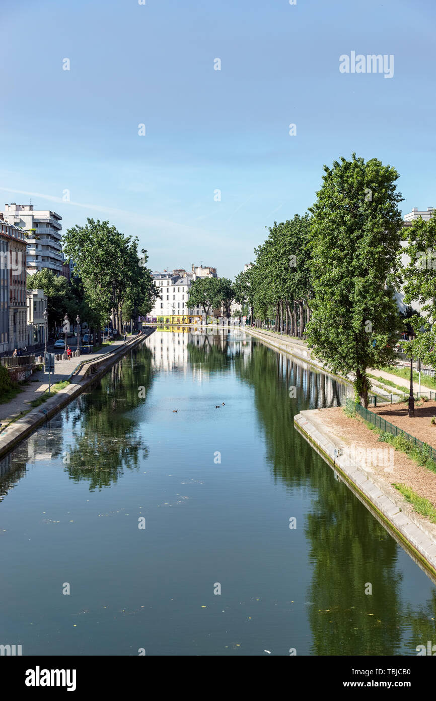 Paris - Canal Saint Martin Banque D'Images