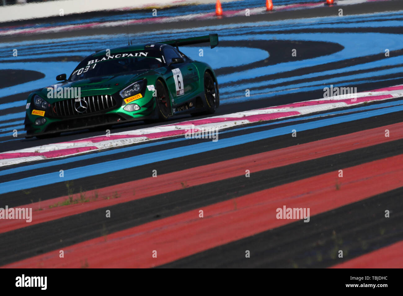 Le Castellet, France. 01 Juin, 2019. FALCON NOIR Mercedes-AMG GT3 avec les pilotes de la coupe d'argent Hubert Haupt, Patrick Assenheimer & Gabriele Piana au cours de la Blancpain Endurance Series GT Cup sur le Circuit Paul Ricard, Le Castellet, France le 1er juin 2019. Photo par Jurek Biegus. Credit : UK Sports Photos Ltd/Alamy Live News Banque D'Images