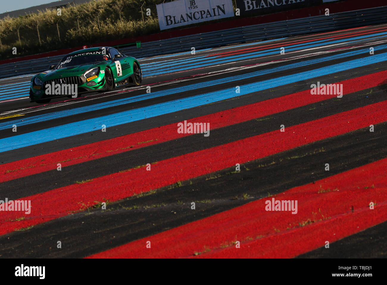 Le Castellet, France. 01 Juin, 2019. FALCON NOIR Mercedes-AMG GT3 avec les pilotes de la coupe d'argent Hubert Haupt, Patrick Assenheimer & Gabriele Piana au cours de la Blancpain Endurance Series GT Cup sur le Circuit Paul Ricard, Le Castellet, France le 1er juin 2019. Photo par Jurek Biegus. Credit : UK Sports Photos Ltd/Alamy Live News Banque D'Images