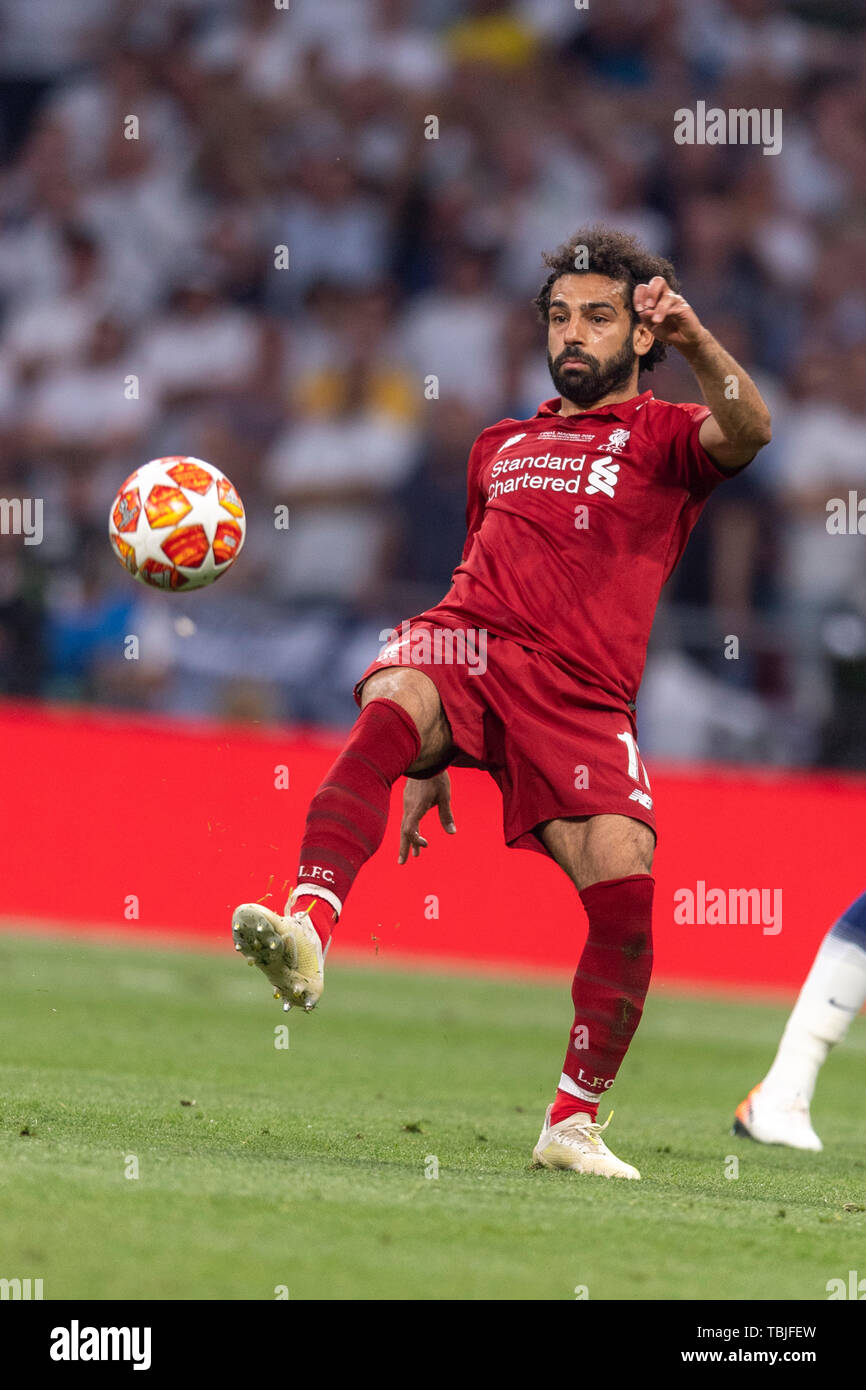 Mohamed Salah Ghaly (Liverpool FC) lors de la finale de la Ligue des Champions match entre Tottenham 0-2 Liverpool FC à l'Estadio Metropolitano de Madrid, Espagne, Juin 1, 2019. (Photo de Maurizio Borsari/AFLO) Banque D'Images