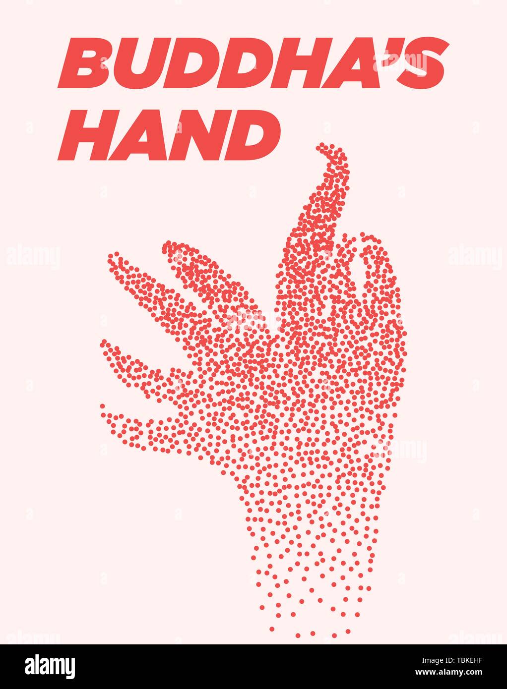 La main de Bouddha affiche des points de trame moderne aux couleurs lumineuses Illustration de Vecteur