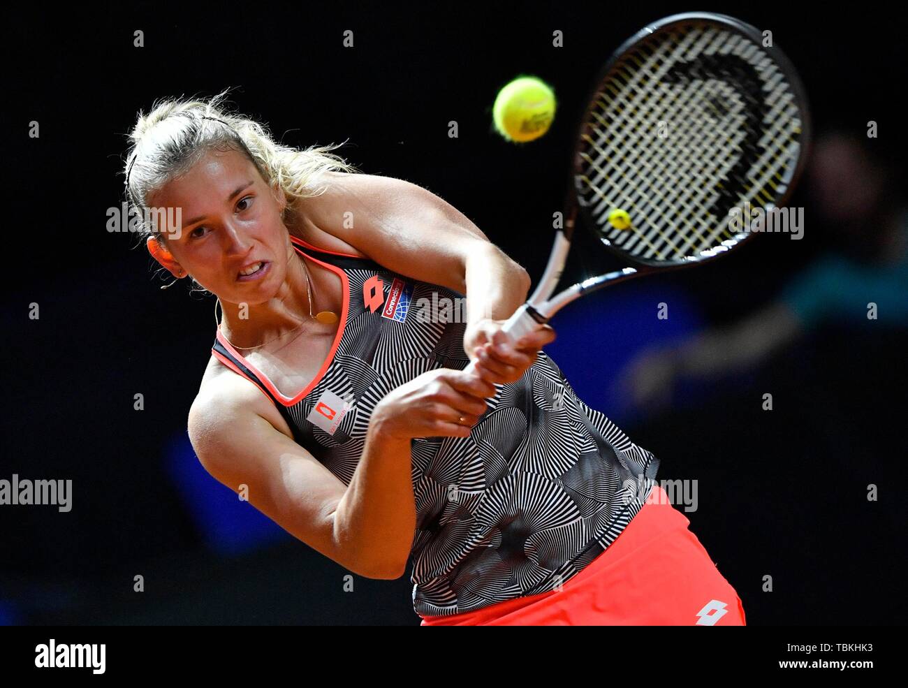 Joueur de tennis, Elise Mertens, Belgique, stade Porsche, Stuttgart, Bade-Wurtemberg, Allemagne Banque D'Images
