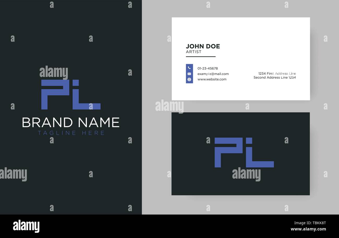 Lettre Premium PL logo avec un élégant modèle de l'identité d'entreprise Illustration de Vecteur